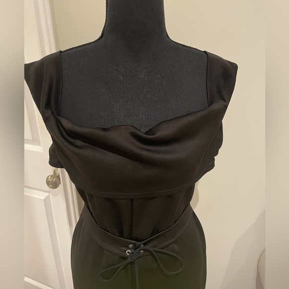 OFF THE SHOULDER SPLIT MIDI BODYCON
DRESS - Picture 7 of 11